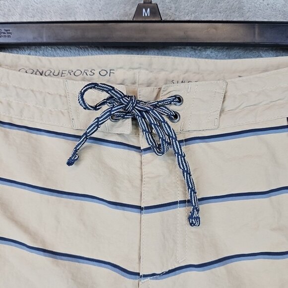 Patagonia Waverfarer Hybrid Walk Shorts Mens Size 30 Beige Striped Board Shorts - Picture 6 of 9